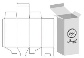 design de modelo cortado de embalagem de caixa. Maquete 3D vetor