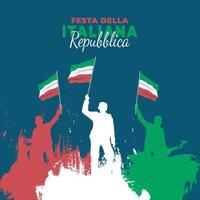 pôster do dia da república da itália vetor