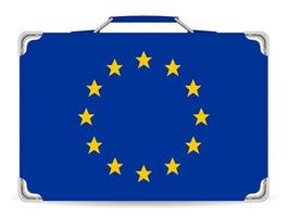 bandeira da europa no vetor mala de viagem