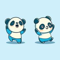 fofa panda expressão feliz dentro vetor ilustração