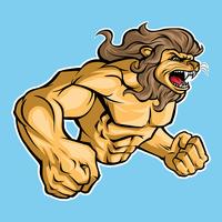 Mascote de esportes de leão de vetor