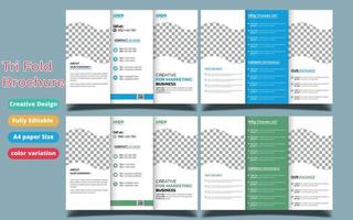 modelo moderno de folheto de negócios com três dobras vetor