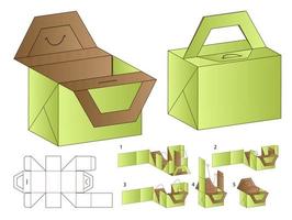 design de modelo cortado de embalagem de caixa. Maquete 3D