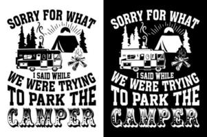 acampamento tipografia citações t camisa vetor ilustração Projeto