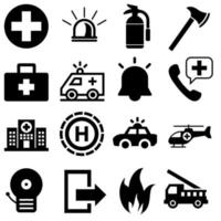 emergência ícone vetor definir. alarme ilustração símbolo coleção. Socorro símbolo ou logotipo.