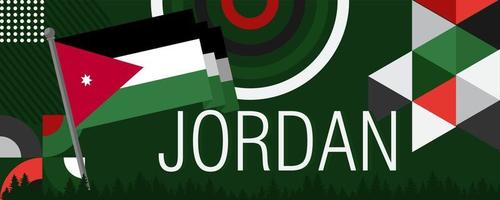Jordânia nacional dia bandeira Projeto modelo. Jordânia bandeira independência dia celebrações vetor