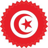 vetor gráficos do uma adesivo com tunisiano bandeira