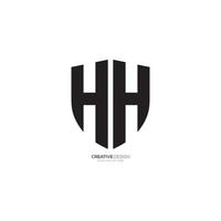 moderno carta h h com segurança escudo monograma logotipo vetor