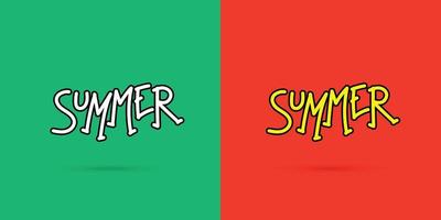 colorida verão tipografia Projeto conceito vetor