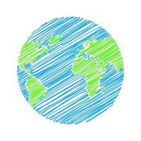 globo, mundo planeta terra ícone esboço, vetor ilustração. feliz terra dia 22 abril, 2023 campanha tema - investir dentro nosso planeta