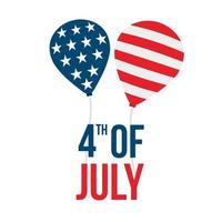 4º Julho americano independência dia folheto modelo com bandeira poster, bandeira, cumprimento cartão. vetor
