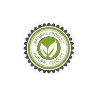 projeto do vetor do produto natural verde logotipo ecologia label.beautiful círculo verde pattern.with duas folhas juntas.