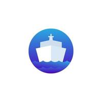 navio, design de logotipo de vetor da indústria marítima