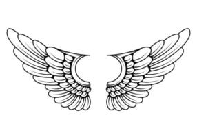 vector design de tatuagem de asas de anjo