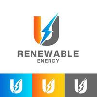 você carta renovável energia logotipo Projeto vetor