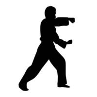 ícone do homem fazendo taekwondo pontapé vetor