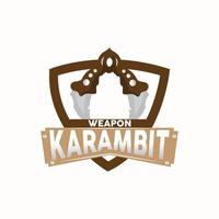 kerambit logotipo, Indonésia brigando arma vetor, ninja brigando ferramenta simples projeto, modelo ilustração símbolo ícone vetor