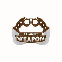 kerambit logotipo, Indonésia brigando arma vetor, ninja brigando ferramenta simples projeto, modelo ilustração símbolo ícone vetor