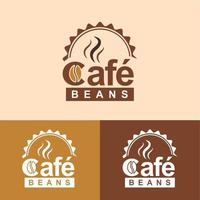 vetor cafeteria e feijões conceito logotipo