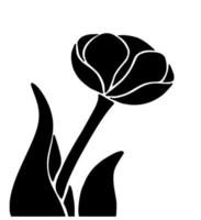 tulipa silhueta isolado em branco fundo. vetor Illustartion