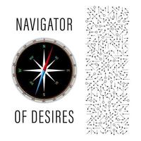 navigator compas print flat vetor