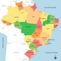 detalhado país mapa do Brasil 22362813 Vetor no Vecteezy