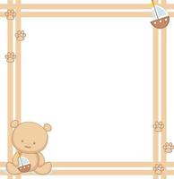 bebê Urso quadro, Armação desenho animado vetor