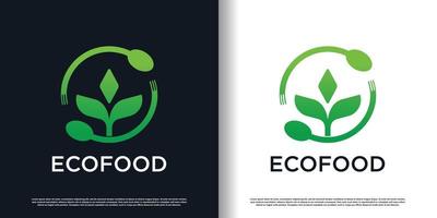 eco Comida logotipo Projeto com criativo conceito Prêmio vetor