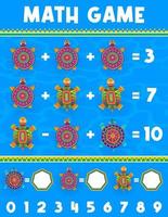 matemática jogos planilha mexicano tartarugas em água vetor