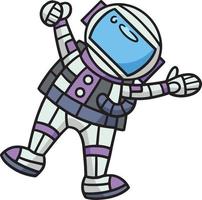 astronauta desenho animado colori clipart ilustração vetor