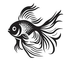 peixinho dourado, dourado peixe animal peixe ilustração Preto e branco lado Visão esboço imagem vetor