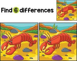 lagosta animal encontrar a diferenças vetor