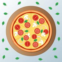 Pepperoni De Pizza Com Ilustração De Fatia