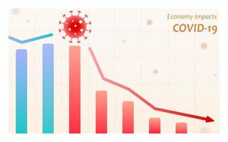 coronavírus economia impactos com vírus bater a estoque mercado vetor