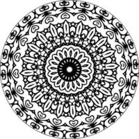 decorativo mandala com clássico floral elementos em branco fundo. desatado abstrato padronizar. adequado para coloração livro, invólucro papel, embalagem. vetor