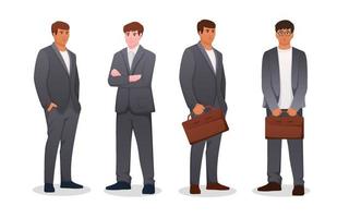 conjunto do homem dentro terno. homem de negocios vetor ilustração