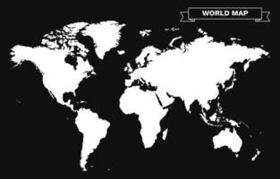 mapa do mundo em preto e branco vetor