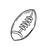 rúgbi bola mão desenhado esboço rabisco ícone. rúgbi equipamento, equipe esporte, saudável estilo de vida conceito. vetor esboço ilustração. americano futebol