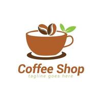 café fazer compras logotipo modelo projeto, adequado para café e chá fazer compras. vetor