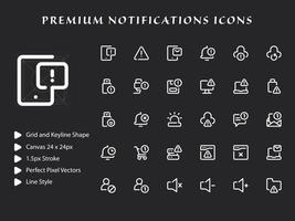 pacote de ícones de notificações vetor