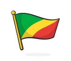 desenho animado ilustração do nacional bandeira do a república do a Congo vetor
