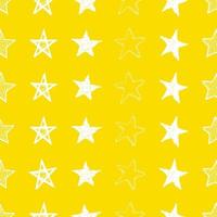 desatado fundo do rabisco estrelas. branco mão desenhado estrelas em amarelo fundo. vetor ilustração