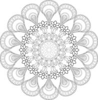 vetor desenhando para coloração livro. geométrico floral padronizar. contorno desenhando em uma branco fundo. mandala.