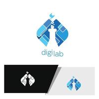 digital laboratório logotipo vetor