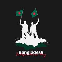 vetor do dia da independência com bandeiras de Bangladesh.