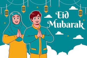 eid Mubarak ilustração fundo vetor