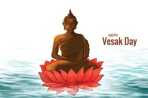 feliz vesak dia ou Buda purnima cartão fundo vetor