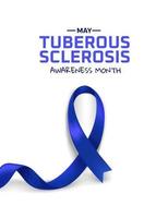 mês de conscientização da esclerose tuberosa. fita azul vetor