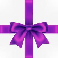 caixa de presente com laço decorativo violeta vetor