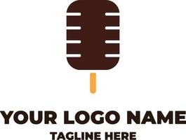 gelo creme chocolate bastão combinação podcast Projeto logotipo. logotipo para entretenimento companhia marca vetor